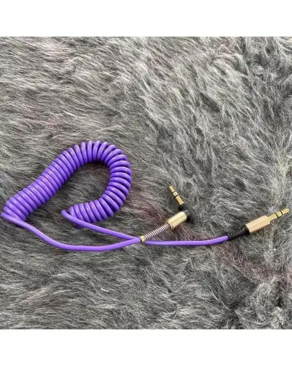 کابل aux فنری بنفش مدل mh12 طول 1.5 متر