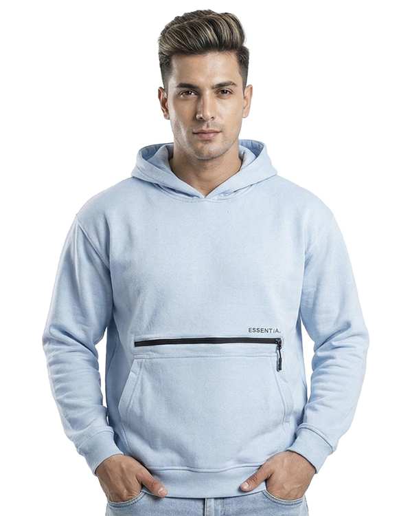 هودی مردانه آبی روشن مل اند موژ Mel & Moj کد M09126