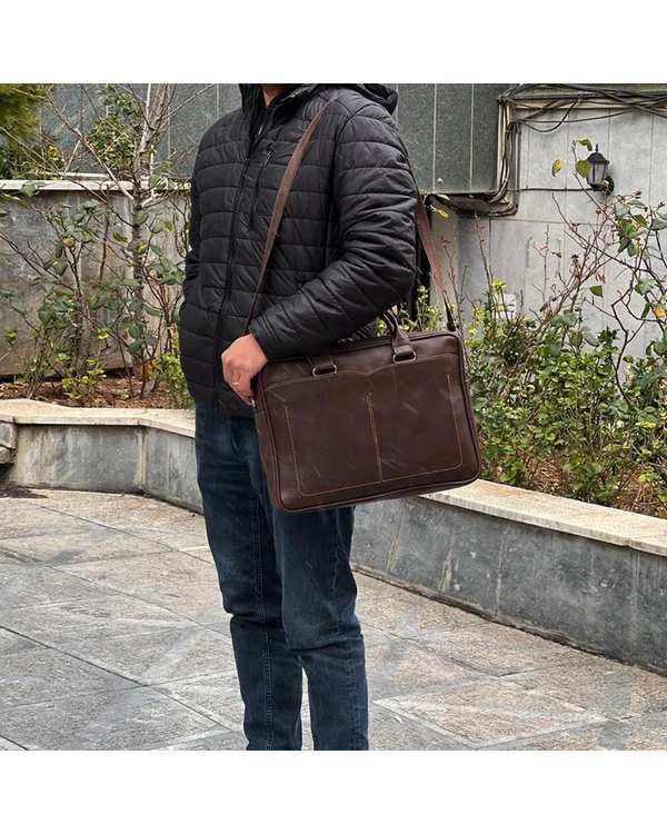 کیف اداری مردانه قهوه ای مدل MT004 - تصویر 4