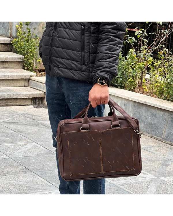کیف اداری مردانه قهوه ای مدل MT004 - تصویر 5