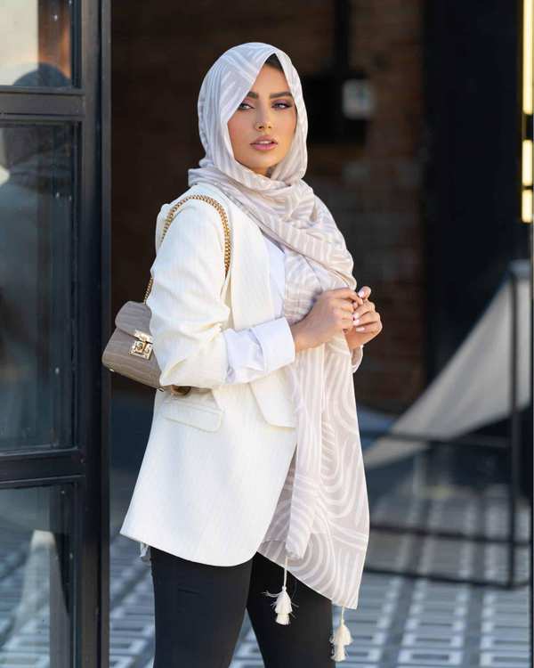 شال زنانه وال کرم جی دو GIDO کد 849