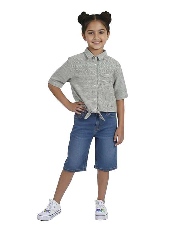 شومیز دخترانه سبز مرینو Merino کد 1810