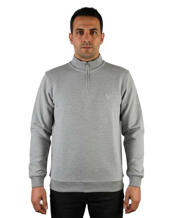 سویشرت مردانه یقه ایستاده طوسی والیانت استایل Valiant Style کد D100303