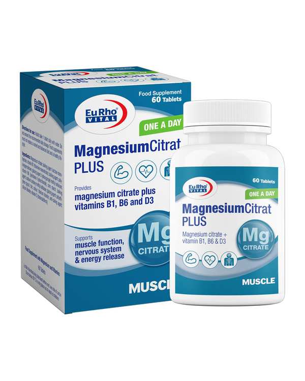 قرص منیزیم سیترات پلاس یوروویتال بسته 60 عددی