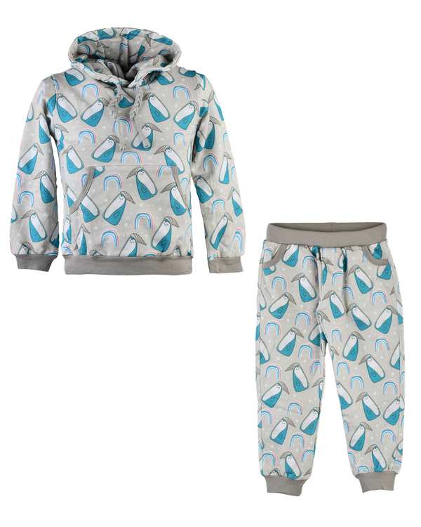 ست هودی و شلوار بچگانه گیزولان Gizolan طرح پنگوئن کلاه دار