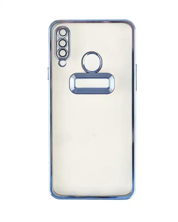 قاب گوشی سامسونگ A20s ژله ای شفاف الکتروپلیتینگ آبی