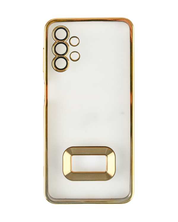 قاب گوشی سامسونگ A04s ژله ای شفاف الکتروپلیتینگ طلایی