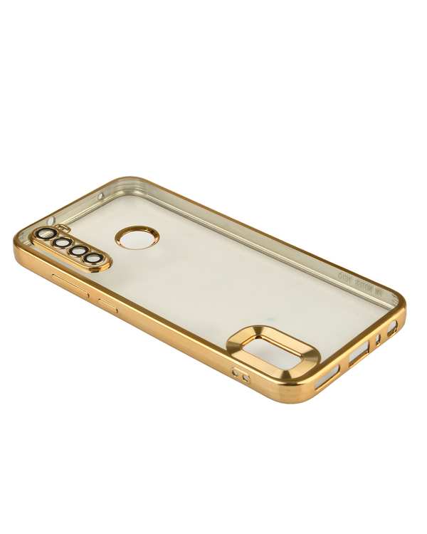 قاب گوشی شیائومی Note 8 ژله ای شفاف الکتروپلیتینگ طلایی - تصویر 3
