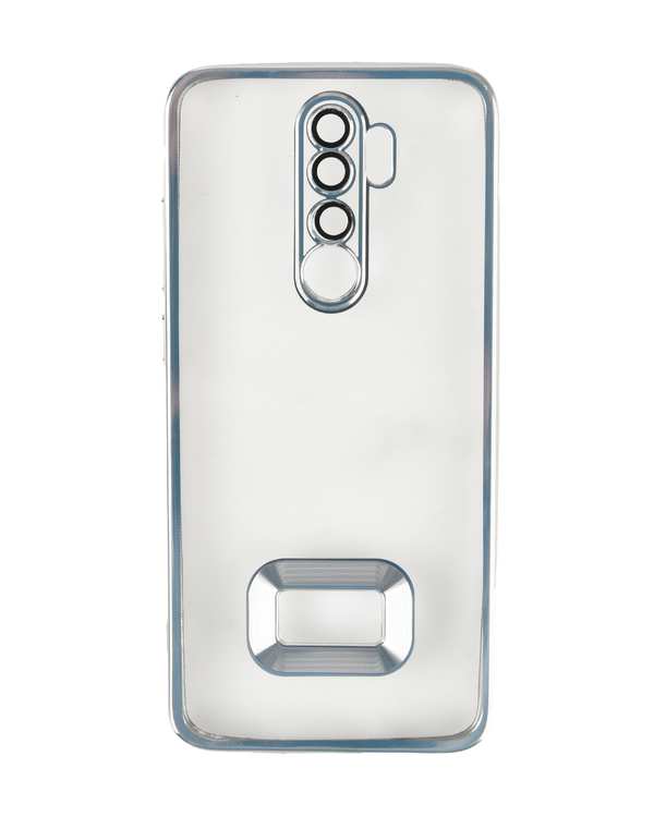 قاب گوشی شیائومی Note 8 pro ژله ای شفاف الکتروپلیتینگ نقره ای