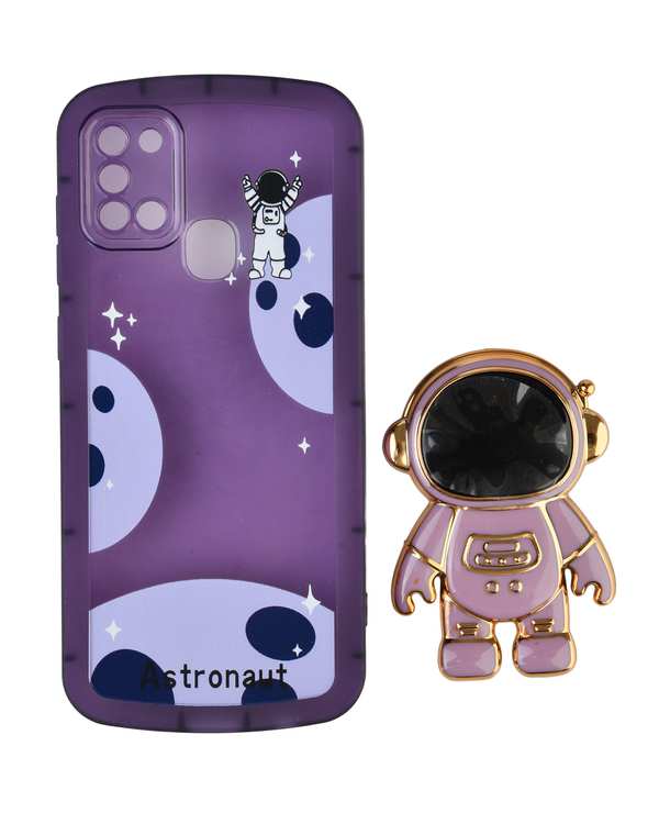 قاب گوشی سامسونگ A21s بنفش طرح آدم فضایی