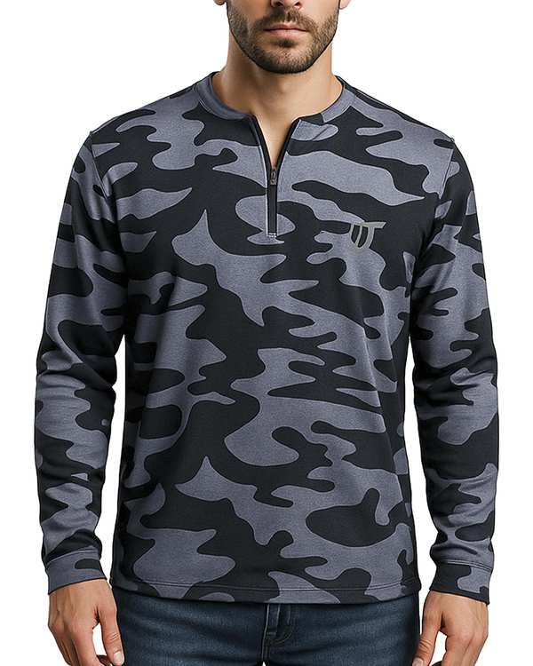 تیشرت ورزشی مردانه آستین بلند طوسی ارتشی یونی پرو Unipro کد 912554401