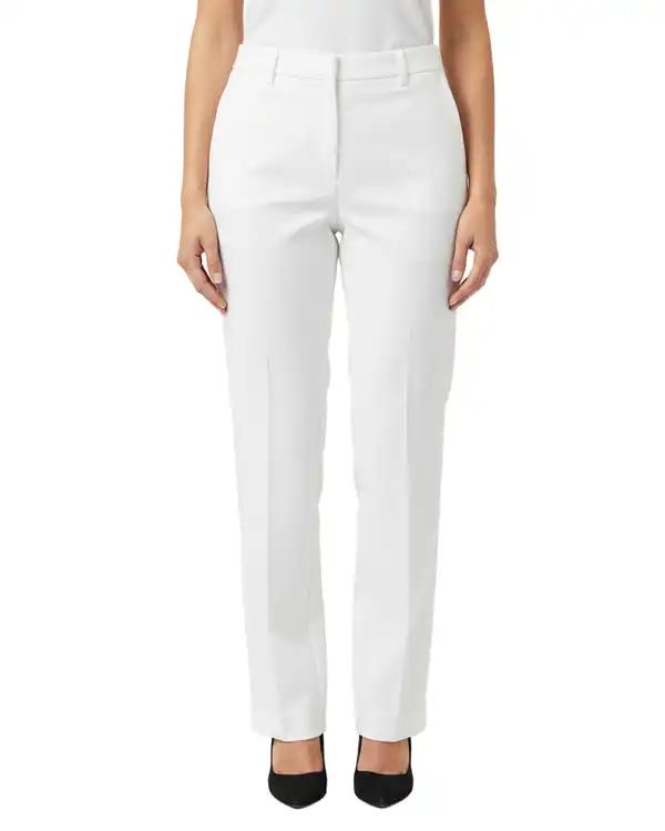 شلوار پارچه ای زنانه راسته سفید سین صاد Sin Saad مدل narian