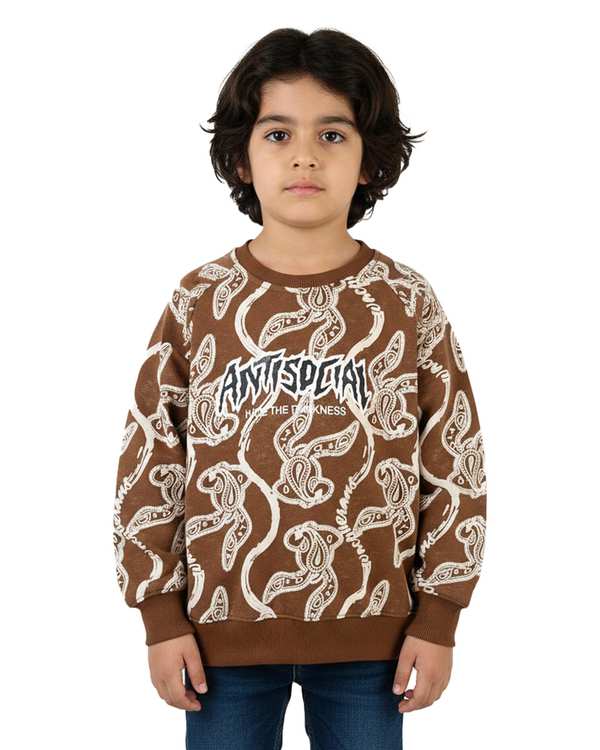بلوز پسرانه قهوه ای سارالی کیدز مدل ANTISPEIAL