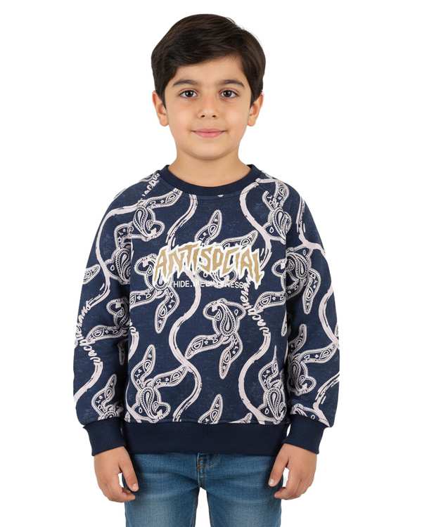 بلوز پسرانه سرمه ای سارالی کیدز مدل ANTISPEIAL