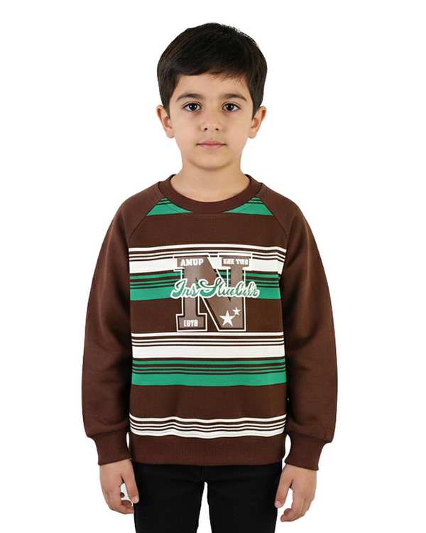 بلوز پسرانه قهوه ای سبز سارالی کیدز مدل 1978