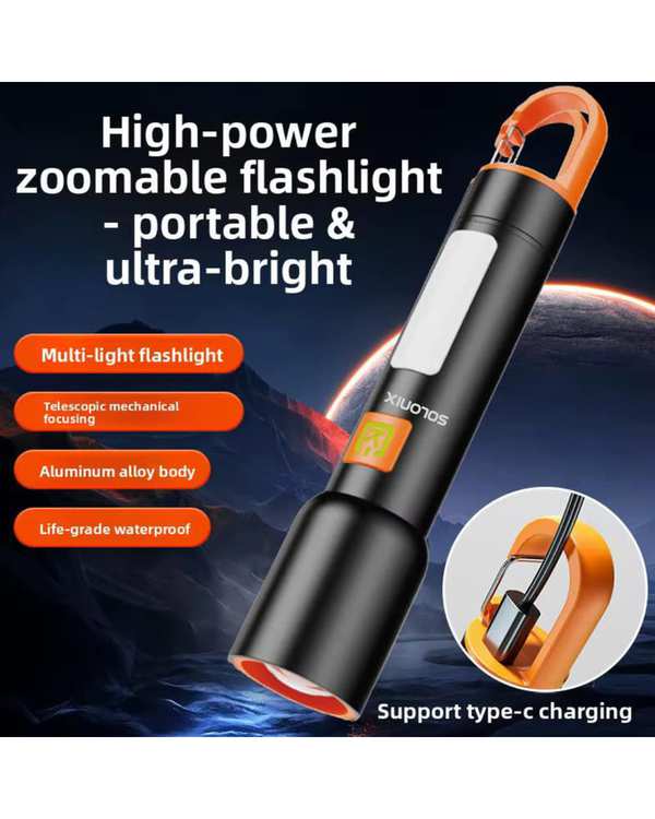 چراغ قوه دستی با نور مهتابی سولونیکس Solonix مدل HIGHPOWER - تصویر 3