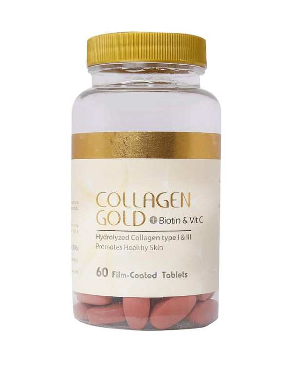 قرص کلاژن گلد بیوتین و ویتامین C آدریان بسته 60 عددی