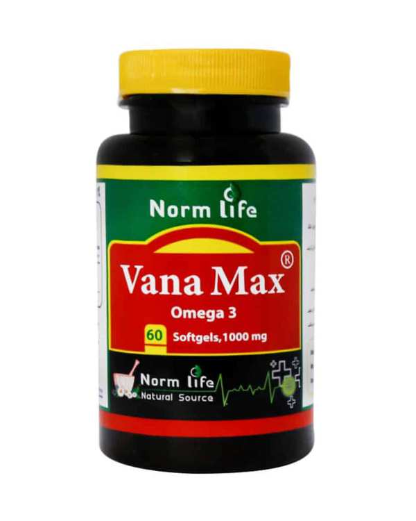 سافت ژل امگا 3 وانا مکس نورم لایف 1000 میلی گرم بسته 60 عددی