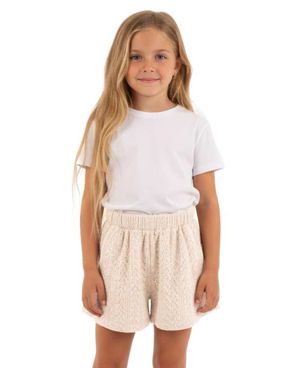شلوارک دخترانه لوز دانتل کرم مرینو Merino کد 1871