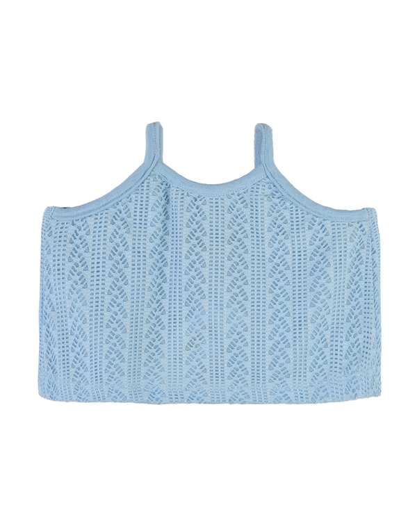 تاپ کراپ دخترانه لوز دانتل آبی مرینو Merino کد 1870