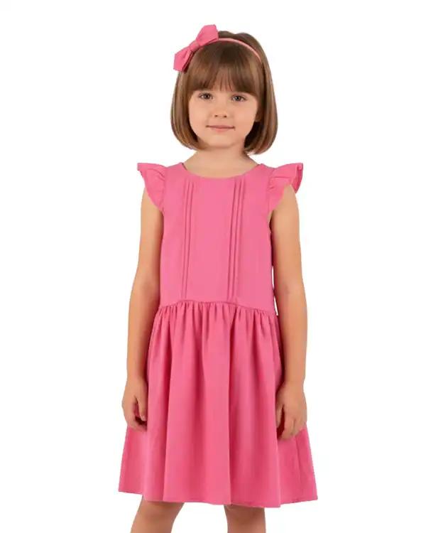 سارافون دخترانه لینن صورتی مرینو Merino کد 1751