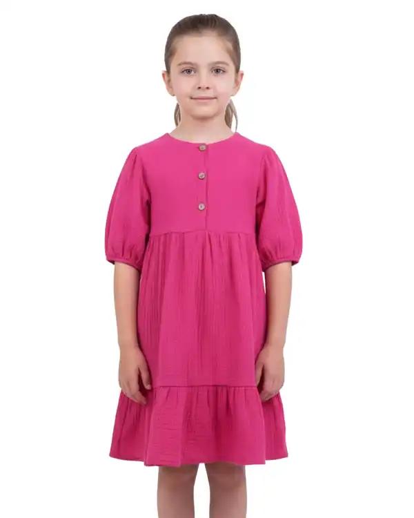 پیراهن دخترانه سرخابی مرینو Merino کد 1869