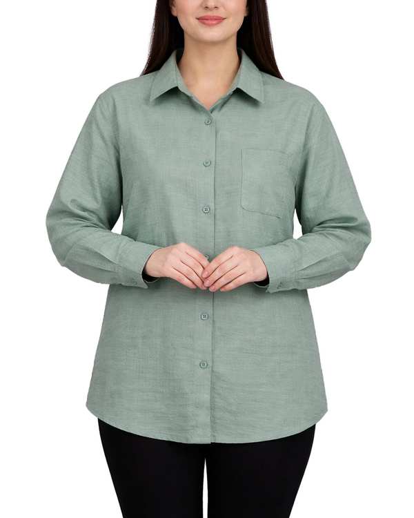 شومیز زنانه سبز آبی کد 350