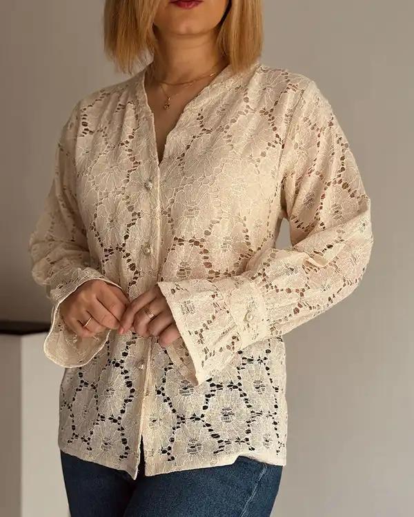 شومیز زنانه کرم آماهی Amahi مدل wish کد AA8002