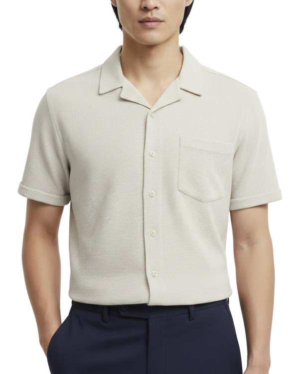پیراهن مردانه آستین کوتاه کرم استخوانی سوپردرای Superdry کد 7010007