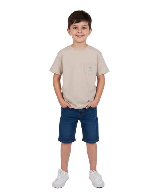 تیشرت پسرانه کرم مرینو Merino طرح نخل کد 1896
