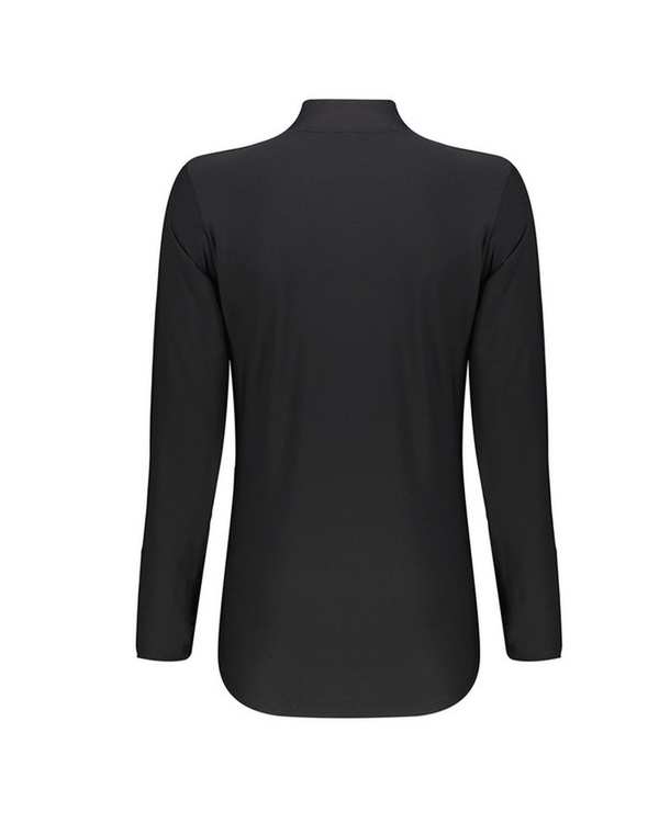 تیشرت ورزشی زنانه آستین بلند مشکی رادیس فیت Radisfit مدل نیم زیپ TS002 - تصویر 2
