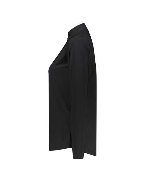 تیشرت ورزشی زنانه آستین بلند مشکی رادیس فیت Radisfit مدل نیم زیپ TS002 - تصویر 3