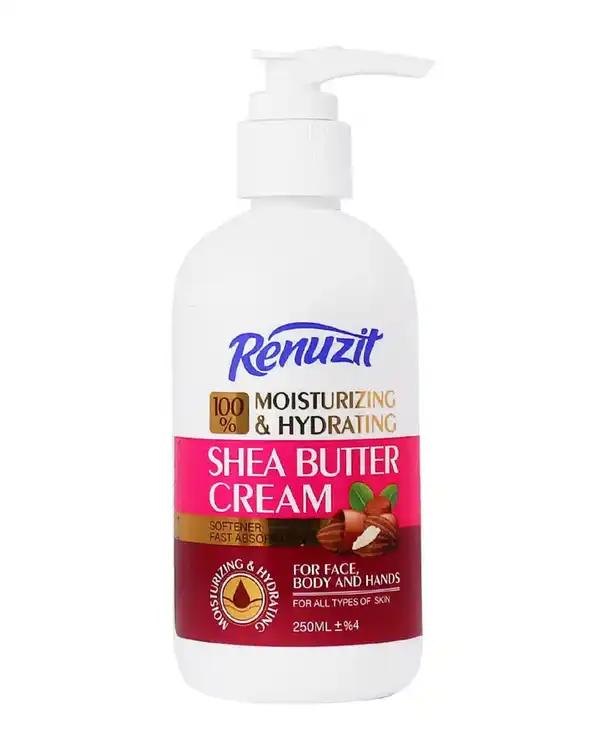 کرم مرطوب کننده و آبرسان صورت و بدن پمپی رینوزیت Renuzit حاوی شی باتر حجم 250ml