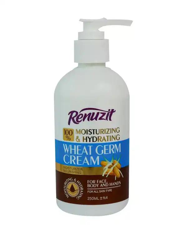 کرم مرطوب کننده و آبرسان صورت و بدن پمپی رینوزیت Renuzit حاوی جوانه گندم حجم 250ml