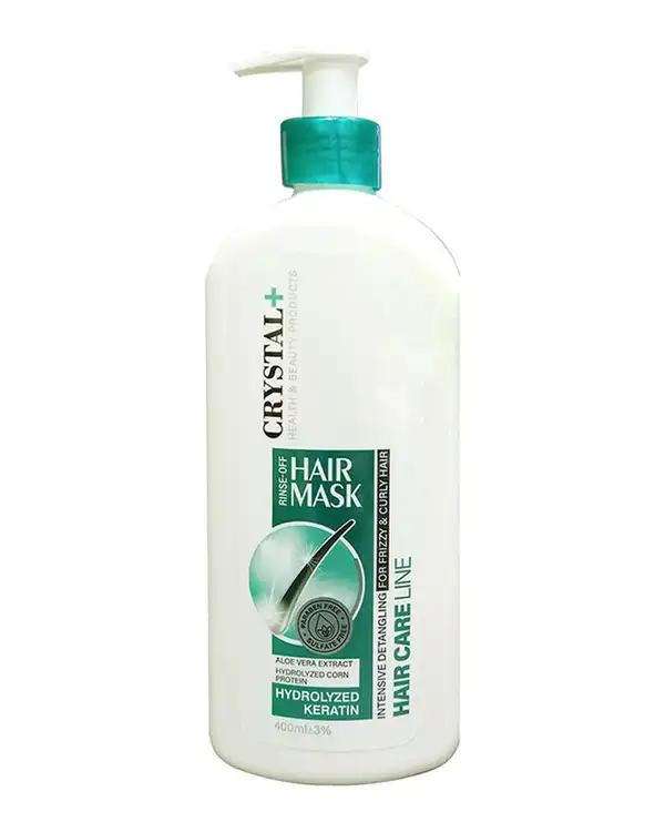 ماسک مو با آبکشی کریستال Crystal مناسب موهای دارای وز و مجعد 400ml