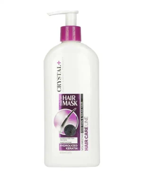 ماسک مو با آبکشی کریستال Crystal مناسب موهای نازک و ضعیف 400ml