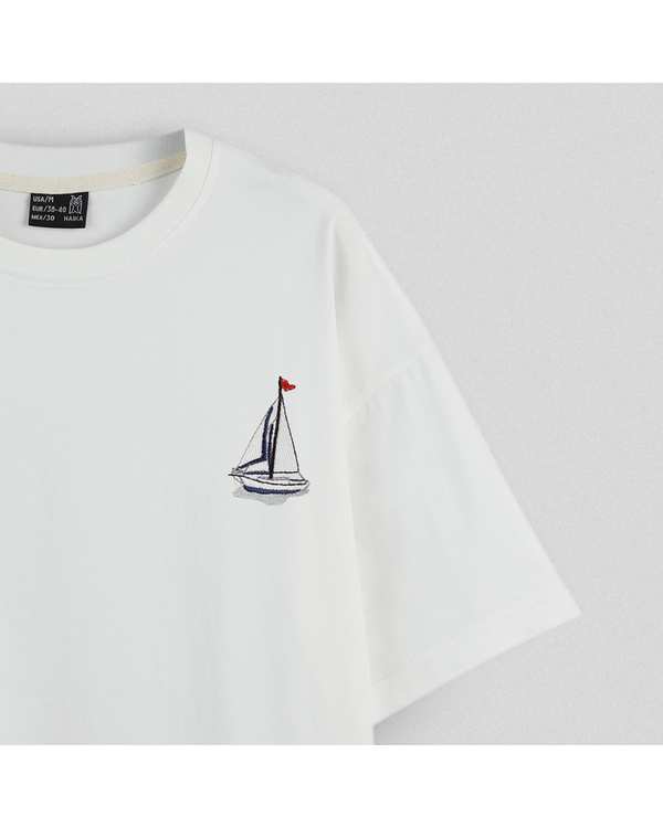 تیشرت زنانه سفید هایکا Haika مدل قایق - تصویر 4