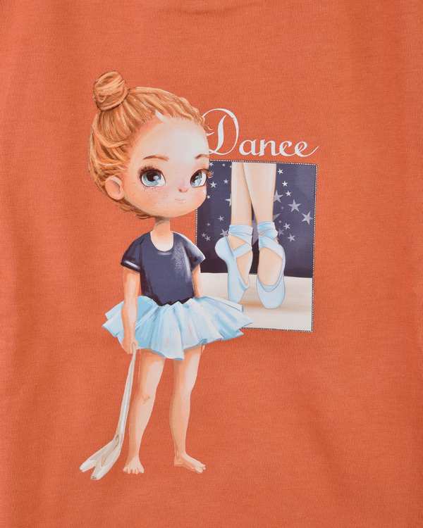 ست تیشرت و شلوارک دخترانه هلویی لومیک LUMIK مدل DANCE کد 13421 - تصویر 3