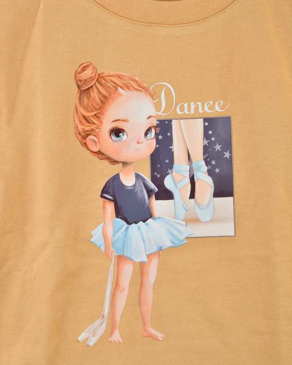 ست تیشرت و شلوارک دخترانه زرد لومیک LUMIK مدل DANCE کد 13421 - تصویر 3