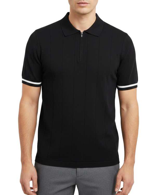 پولوشرت مردانه نیم زیپ مشکی سوپردرای Superdry کد 7630012