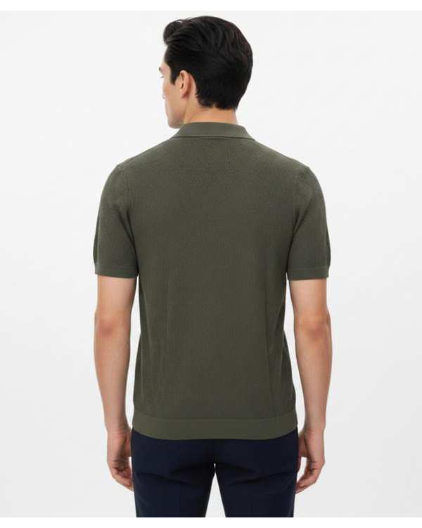 پولوشرت مردانه نیم زیپ سبز سوپردرای Superdry کد 7630013 - تصویر 2