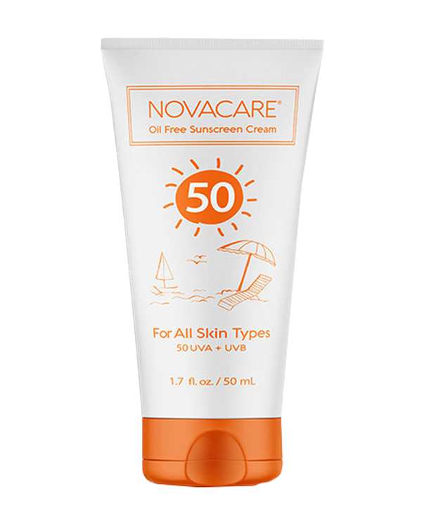 کرم ضد آفتاب بی رنگ SPF50 نواکر Novacare حجم 50 میلی لیتر