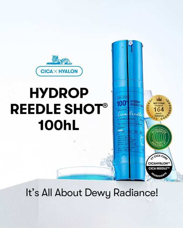سرم پوست سرم هیالورونیک اسید وی تی VT مدل ریدل شات Hydrop Reedle Shot 100 حجم 50 میلی لیتر - تصویر 2