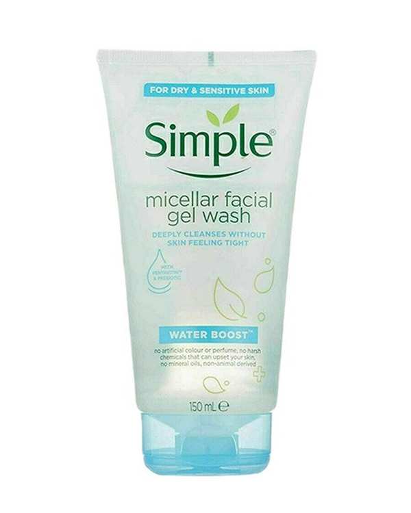 ژل شستشوی صورت سیمپل Simple مدل Water Boost Micellar حجم 150 میلی لیتر
