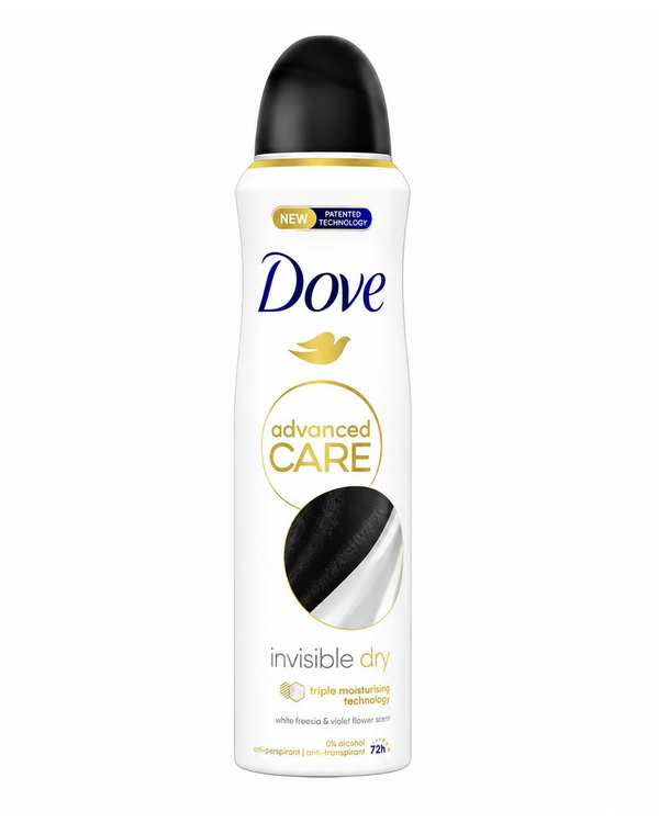 اسپری ضد تعریق زنانه داو Dove سری Advanced Care Invisible Dry رایحه گل فریزیا و بنفشه سفید حجم 250 میلی لیتر