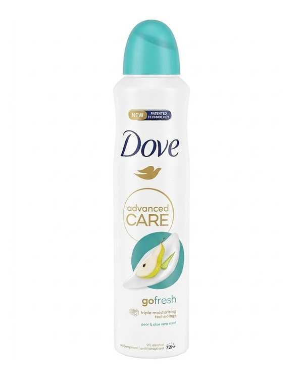 اسپری ضد تعریق زنانه داو Dove سری Advanced Care Go Fresh رایحه گلابی و آلوئه ورا حجم 250 میلی لیتر