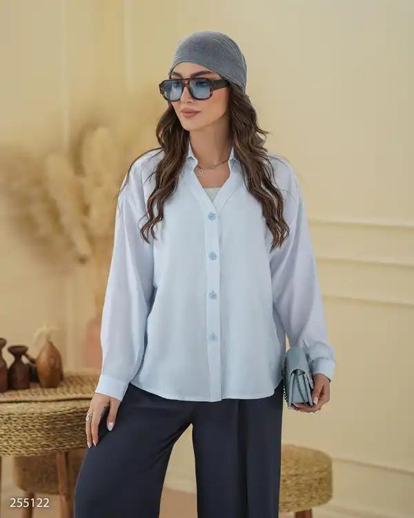 شومیز زنانه آبی آماهی Amahi کد 2551