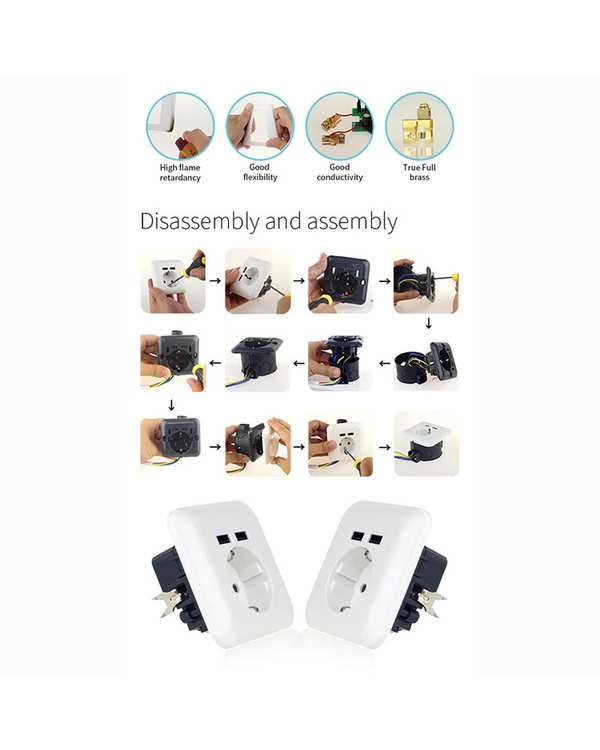چند راهی برق پریز برق مدل شارژر دار USB تارا برند متفرقه - تصویر 5