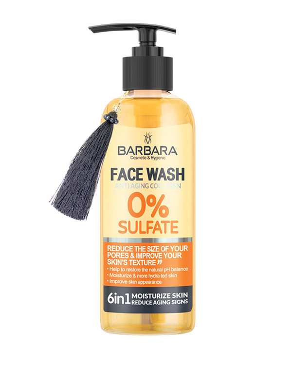 شوینده صورت بدون سولفات باربارا Barbara حاوی کلاژن هیدرولیز شده نارنجی حجم 370 میلی لیتر