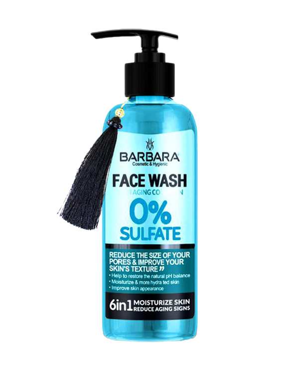شوینده صورت بدون سولفات باربارا Barbara حاوی کلاژن هیدرولیز شده آبی حجم 370 میلی لیتر
